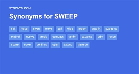 sweep meaning slang|51 Synonyms & Antonyms for SWEEP .